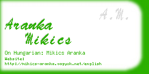 aranka mikics business card